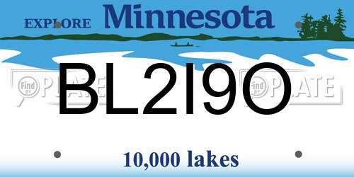 BL2I9O Minnesota License Plate