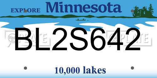 BL2S642 Minnesota License Plate
