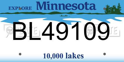 BL49109 Minnesota License Plate