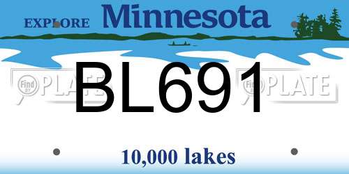 BL691 Minnesota License Plate