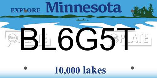 BL6G5T Minnesota License Plate