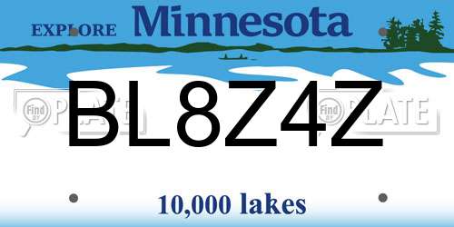 BL8Z4Z Minnesota License Plate