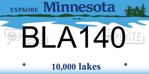 BLA140 Minnesota License Plate