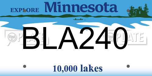 BLA240 Minnesota License Plate