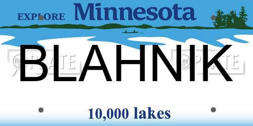 BLAHNIK Minnesota License Plate