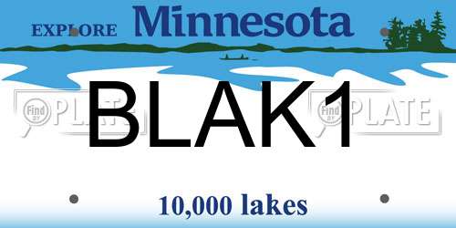 BLAK1 Minnesota License Plate