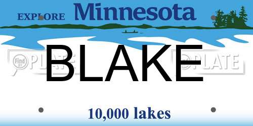 BLAKE Minnesota License Plate