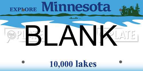 BLANK Minnesota License Plate