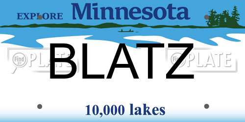 BLATZ Minnesota License Plate