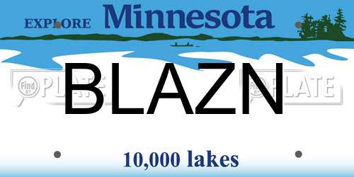 BLAZN Minnesota License Plate
