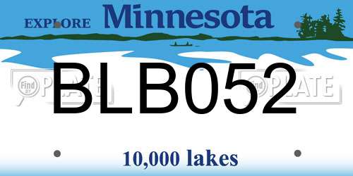 BLB052 Minnesota License Plate