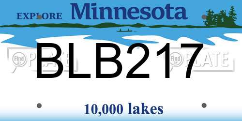 BLB217 Minnesota License Plate