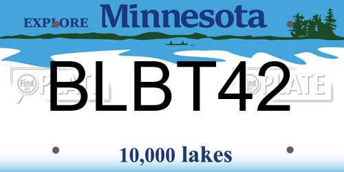 BLBT42 Minnesota License Plate