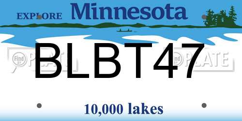 BLBT47 Minnesota License Plate