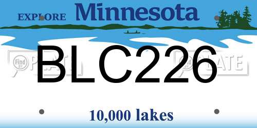BLC226 Minnesota License Plate