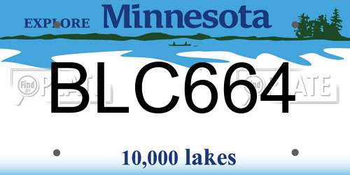 BLC664 Minnesota License Plate