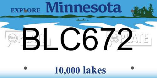 BLC672 Minnesota License Plate