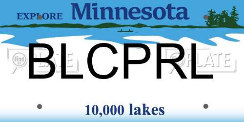 BLCPRL Minnesota License Plate