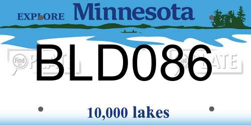 BLD086 Minnesota License Plate