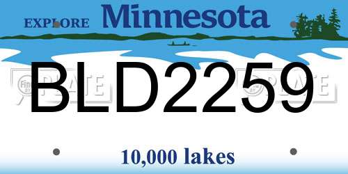BLD2259 Minnesota License Plate