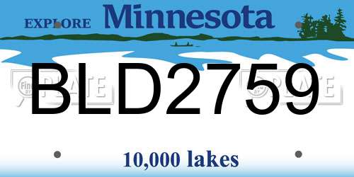 BLD2759 Minnesota License Plate