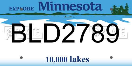 BLD2789 Minnesota License Plate