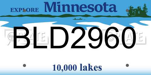 BLD2960 Minnesota License Plate