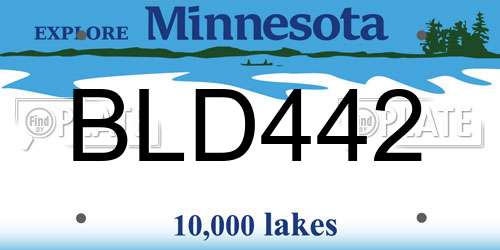 BLD442 Minnesota License Plate
