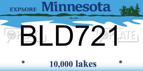 BLD721 Minnesota License Plate