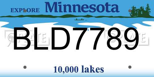 BLD7789 Minnesota License Plate