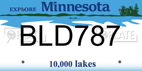 BLD787 Minnesota License Plate