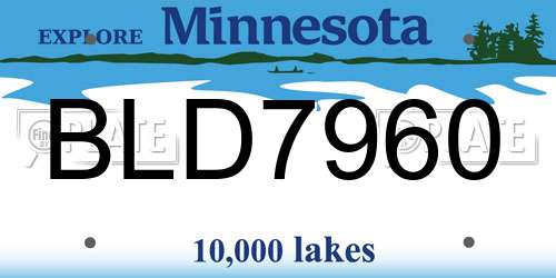 BLD7960 Minnesota License Plate