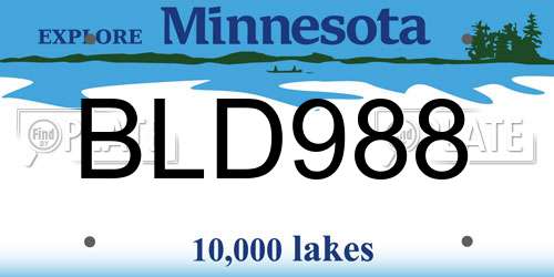 BLD988 Minnesota License Plate