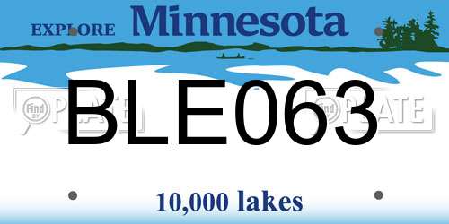 BLE063 Minnesota License Plate