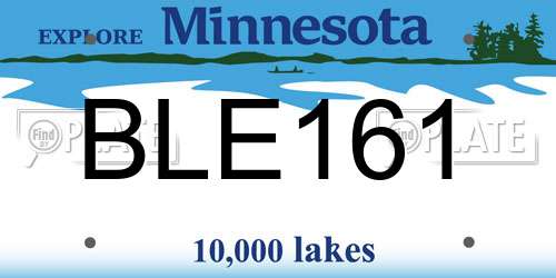 BLE161 Minnesota License Plate
