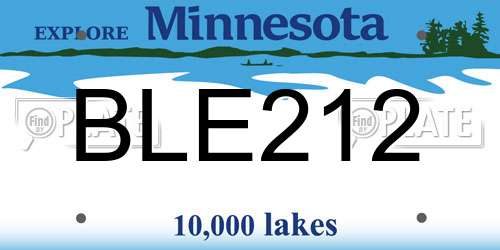 BLE212 Minnesota License Plate