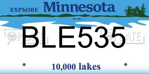 BLE535 Minnesota License Plate