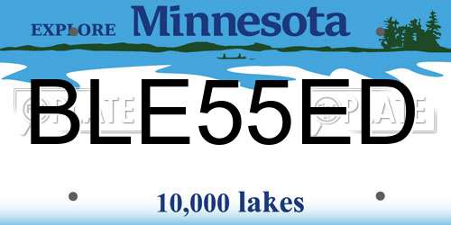 BLE55ED Minnesota License Plate