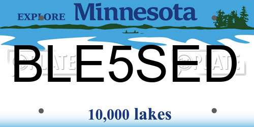 BLE5SED Minnesota License Plate