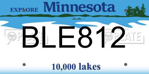 BLE812 Minnesota License Plate