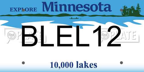 BLEL12 Minnesota License Plate