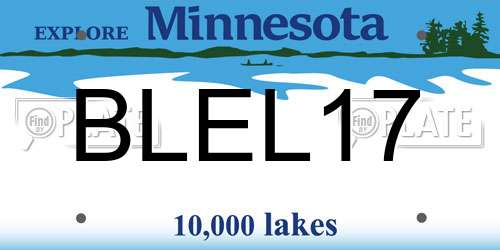 BLEL17 Minnesota License Plate