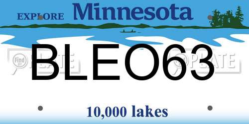 BLEO63 Minnesota License Plate