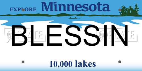 BLESSIN Minnesota License Plate