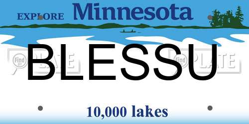 BLESSU Minnesota License Plate