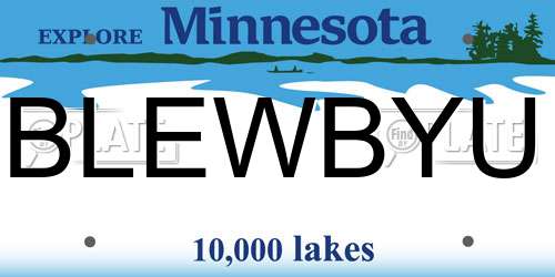 BLEWBYU Minnesota License Plate
