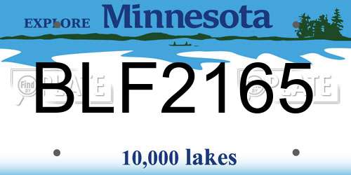 BLF2165 Minnesota License Plate