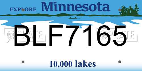 BLF7165 Minnesota License Plate