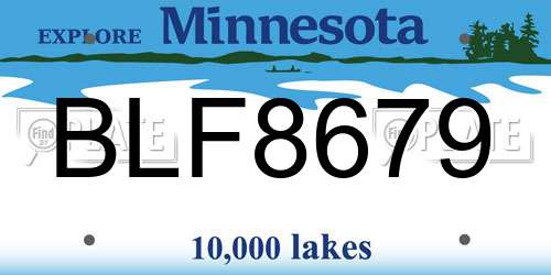 BLF8679 Minnesota License Plate