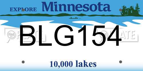 BLG154 Minnesota License Plate